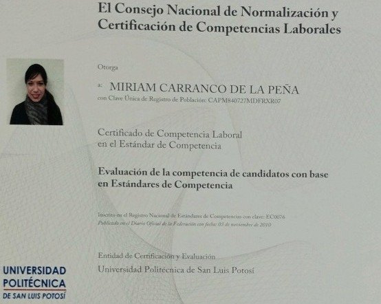 Certificado Maestría